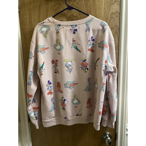 Disney 100 Womens SWEATSHIRT, XL 15-17, Pink, Donald Duck, Dumbo, Peter Pan - Picture 8 of 12